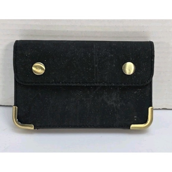 LaFlore Paris Black Vegan Cork Passport Holder
